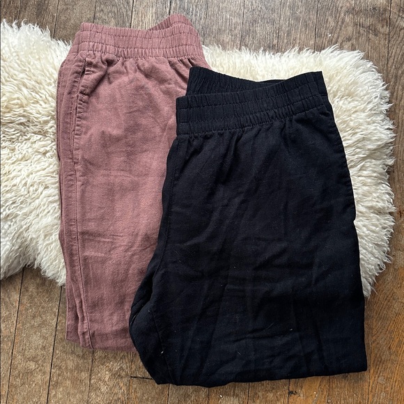 Old Navy Pants - Old Navy High-Rise Taupe & black linen bundle